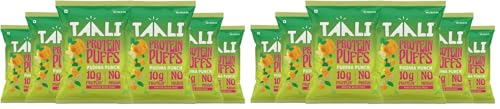 Image of Taali Jowar & Protein Puffs | 60 gm (Pack of 12) | Pudina Punch | Healthy Roasted Tasty Snacks, Ready to eat | 100% Veg., Gluten free products,No Cholesterol, No Trans-Fat