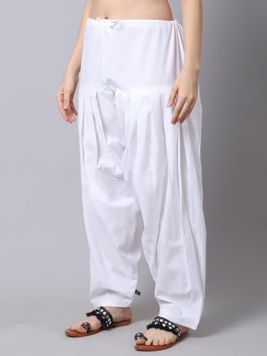 Image of Pistaa's Women's Regular Fit High Rise Combo of 3 Solid Pure Cotton Patiala Salwar