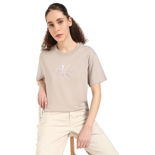 Calvin Klein Jeans Women's T-Shirt, beige, S