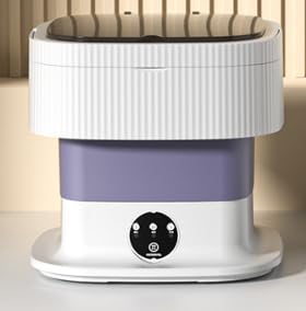 Nizzvlo小型折りたたみ洗濯機 バケツ式洗濯機 携帯に便利 ポータブル コンパクト下着 靴下 ベビー服 タオル 洗浄 消臭 急速脱水 寮 アパート 旅行 家庭 3分脱水5/10分洗浄 (パープル,60W)