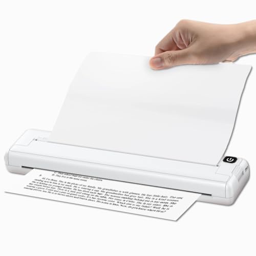 Mini PortableRechargeable Inkless Thermal Printer for School Office A4 200dpi, Easy to Use, Wide Compatibility