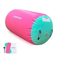 VOFiTNY Aufblasbare Rolle 100cm L x 60cm D Gymnastik Yoga Turnmatte Air Barre Tumbling Yoga Fitness Rückwärtssalto Trainingshilfe Zylinder Balance Trainer Sport Workout Fitness Luft Roller Ohne Pumpe
