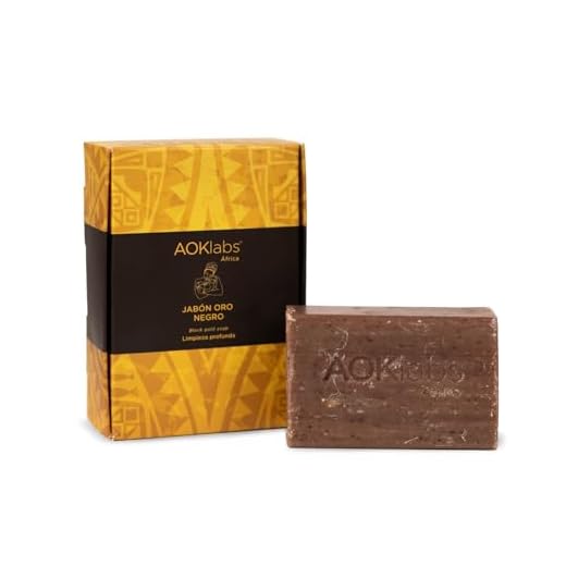 AOKLabs - Jabón Oro Negro - 100% Natural y Artesano - Para Todo Tipo de Pieles Hidrata, Limpia y Combate Manchas, Acné y Arrugas - Contiene Oro Africano, Cacao, Aceites de Coco, Moringa y Oliva - 100g