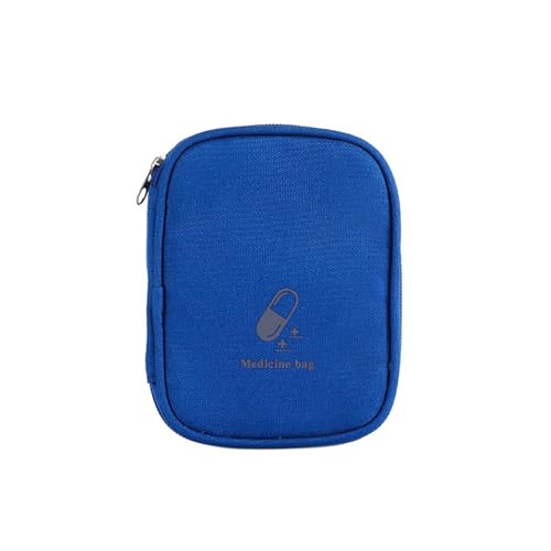 Image of Portable Mini First Aid Pouch, Empty Travel Medicine Bag Pills Pocket for Travel School Home (Dark Blue)