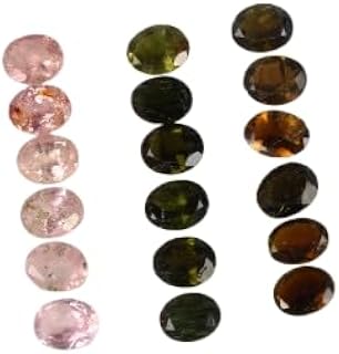 18 Pcs Natural Tourmaline 4x3mm Oval Cut Loose Untreated Gemstones Multi Color