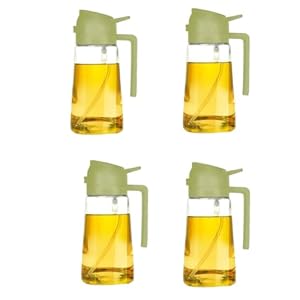 Eighosee Oliedispenser voor keuken, oliedispenser fles en giet, 2 in 1 olijfoliedispenser, groen 4 stuks