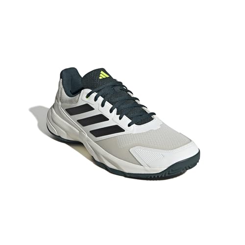 adidas Herren CourtJam Control 3 Clay Tennis Shoes, Off White/core Black/Aurora ivy, 44 2/3 EU – Ansicht 4