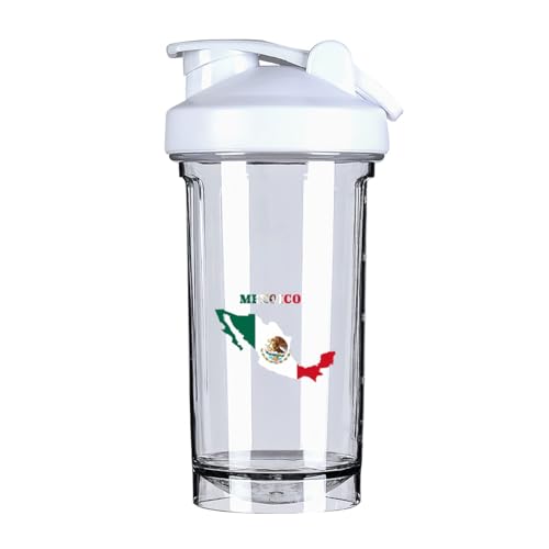 Michoacan Mexico Map Flag 18 Ounce Shaker Bottle Drink Mixer Leak-proof Pre Workout Protein Shakes Meal Replacement Shakes Bottles 500ML/18 Oz White