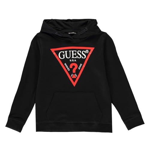 Sweat à capuche noir GUESS garçon : maillot de survêtement de sport et de loisir pour enfant
