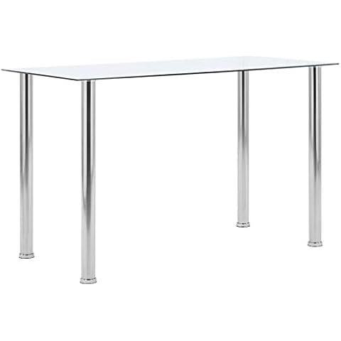 Table à Dîner vidaXL en Verre Trempé Cover