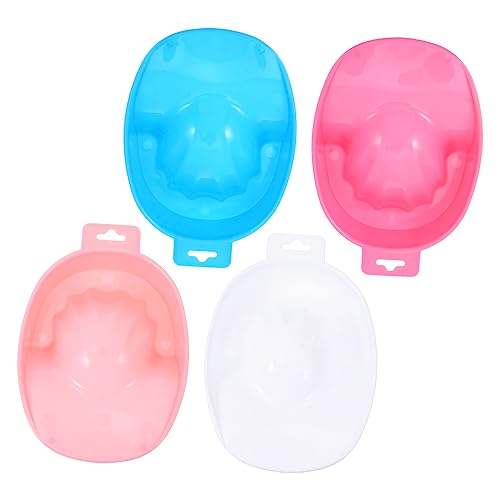 Healeved Nail Soaking Basin 4pcs Manicure Hand Bowl Set Purple Soak off Bowl Nail Dip Remover Kit