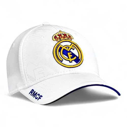 Real Madrid Gorra 1ª EQUIP-17 Nº3 - Talla Adulto Ajustable - Color Blanco