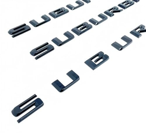 Image of Rear Tailgate Door 3D Letters Emblem Badge Nameplate Replacement for 2021-2024 Suburban High Country 5pcs (Gloss Black)