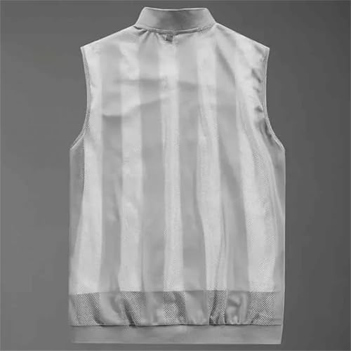 Vsadsau Men's Mesh Vest Fishing Solid Color Zipper Stand Collar Travel Photography Sleeveless Jacket4