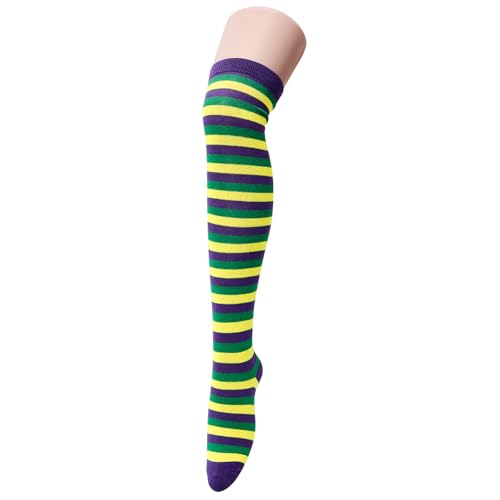 Image of American Trends Womens Rainbow Socks Striped Knee High Socks Thigh High Stockings Casual Tube Socks Costume Leg Warmers