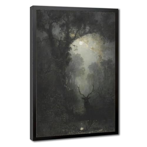 Décoration murale cerf Eugen Krüger affiches sur toile avec cadre à suspendre 30x45