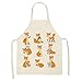 1 szt. Drukowane bez rękawów fartuchy kuchenne damskie lniane śliniaki-R6,68x55cm