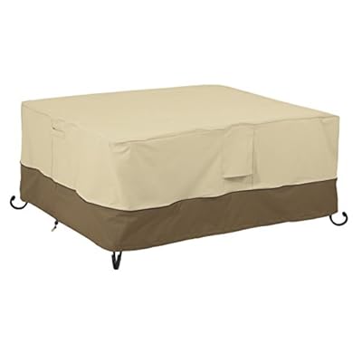 Classic Accessories Veranda Water-Resistant 56 Inch Rectangular Fire Pit Table Cover, Outdoor Table Cover