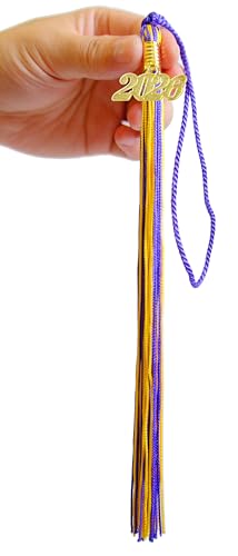 Image of Purple and Gold Graduation Tassel 2026 for Grad Cap and Graduation Ceremony Accessory Decoration