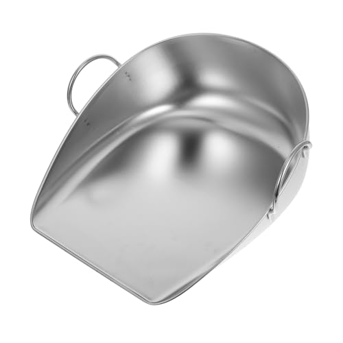 VERDANVERSE Recogedor De Acero Inoxidable Recogedor Multiusos Recogedor De Granos Recogedor Grande Limpieza Recogedor Recipiente De Basura Recogedor De Basura Recogedor con Asa Silver