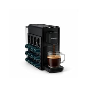 Henotix Capsule Coffee Machine Compatible with Nespresso OriginalLine - 20 BAR Pump, 3 Cup Sizes, Fast Heat-Up, Adjustable Tray & Detachable Magnetic Pod Holder, Compact Design with Auto Shut-Off