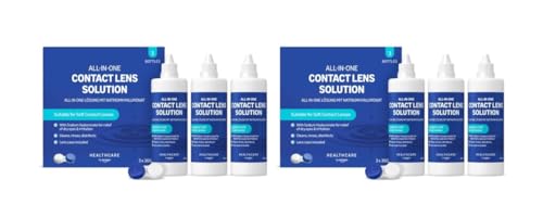 Solution lentilles de contact souples Healthcare by Amazon 3x360ml confort pour le travail sur écran