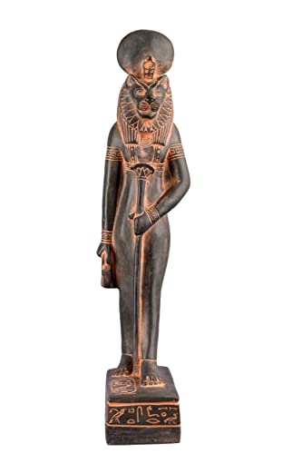 Ancient Egyptian Statue of Sekhmet, Also Spelled of Sakhmet, in Egyptian Religion, a Goddess of war and The Destroyer of The Enemies of The Sun god Re. Large Unique Black Heavy Stone Made in Egypt.