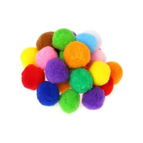 Pom Poms Ball, 55Pcs Craft Pom Fluffy Pompoms for DIY Dolls Craft Hobby Decorations, 2cm Cover