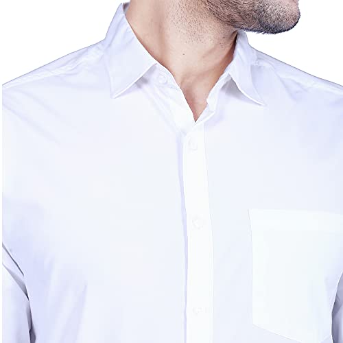 Image of Men's Cotton Solid Slim Fit Casual Spread Collar Shirt