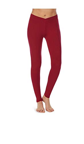 Cuddl Duds Softwear with Stretch Soft Comfort Woman Legging Deep Red