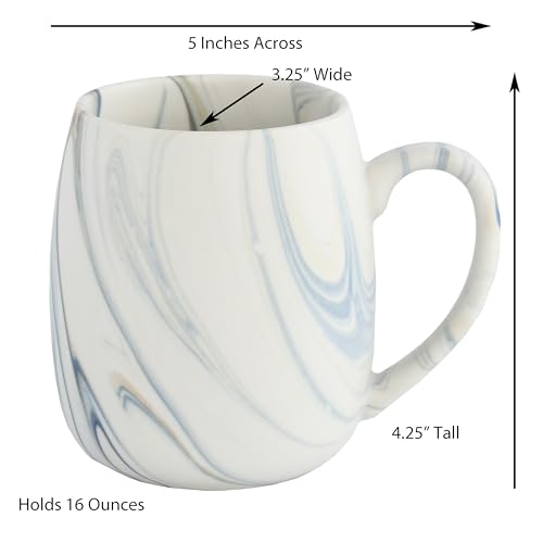 Juego de 4 mugs de cerámica con diseño mármol miniatura 3