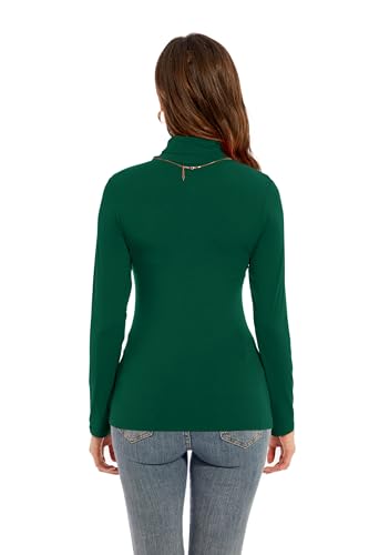Image of Womens Long Sleeve Turtleneck T-Shirts Casual Lightweight Slim Fit Cozy Base Layer Top