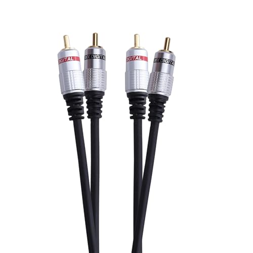 MX rca to rca cable Stereo Audio Cable Gold-Plated Compatible with Speaker, AMP Turntable, Receiver, Home Theatre Subwoofer cable, Double Shielded connector male 2 rca to 2 rca cable 3 meter