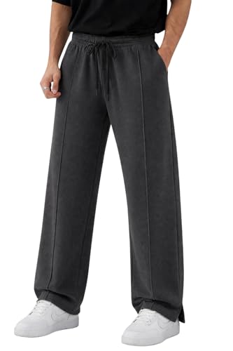 Image of ENDEAVOUR WEAR Men's Baggy Oversized Track Pants | Premium Cotton Rich Fabric | Straight Loose Fit Non-Cuffed | Gym, Streetwear & Casual Comfort Track Pants Lounge Pants