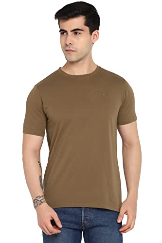 Image of Allen Cooper Men's Super Combed Cotton Rich Solid Round Neck Half Sleeve T-Shirt