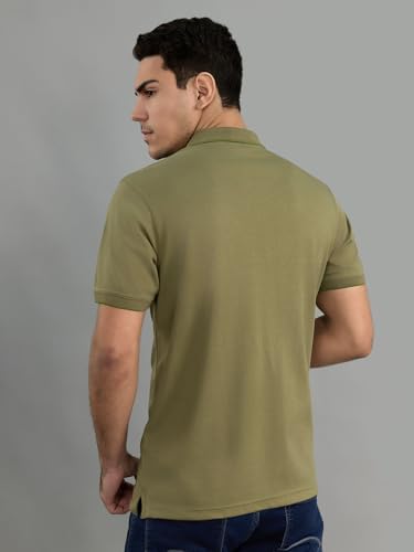 Image of Monte Carlo Mens Regular Fit Half Sleeve Solid Polo Neck T-Shirt (Pack of 1)