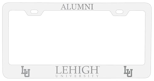 Lehigh University Mountain Hawks Alumni Engraved Metal License Plate Frame Officially Licensed White