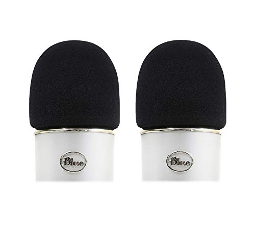 2 Pack Professional Blue Yeti Foam Windscreen Cover Improved Sponge Microphone Pop Filters