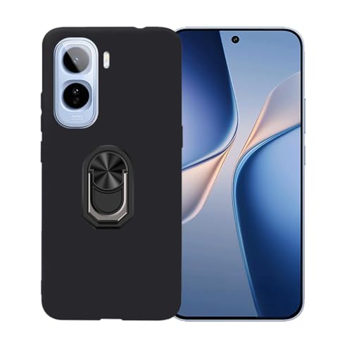 CongJiaLingXi�P�[�X�K�p ��Vivo T5 Pro V2568 (6.83") �����O�T�|�[�g�A�_�炩���V���R�[���V�F���̏_��ȃo���p�[�h�Ռ�TPU�ی�J�o�[�������,�u���b�N
