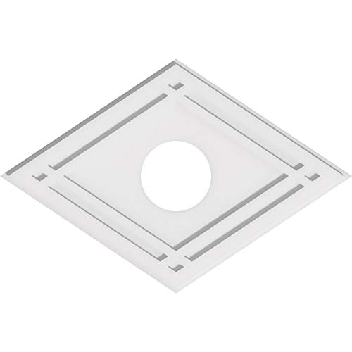 Image of Ekena Millwork CMP30X20DD-06000 Diamond Architectural Grade PVC Contemporary Urethane Ceiling Medallions 30 inchW x 20 inchH x 6 inchID x 10 1 /2 inchC x 1 inchP
