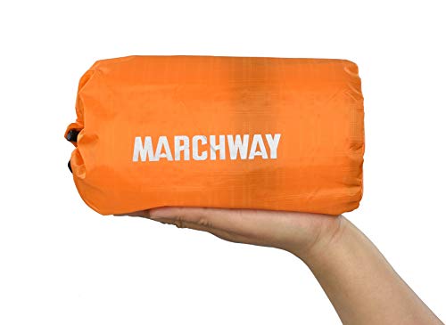 MARCHWAY Ultralight Inflatable Sleeping Pad Mummy Style, Durable Compact Portable Camping Air Mat for Outdoor Hiking Backpacking Traveling (Orange) - Thumbnail 4