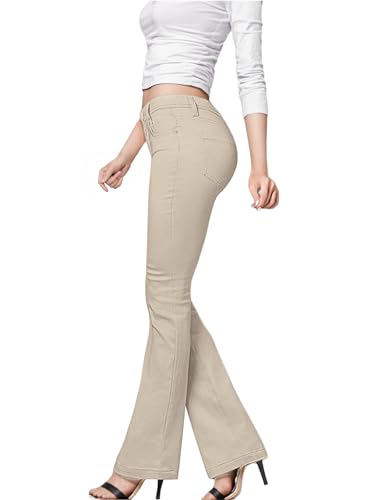 Hybrid & Company Womens Hyper Ultra Stretch Comfy Boot Cut Leg Flare Work Casual Pants