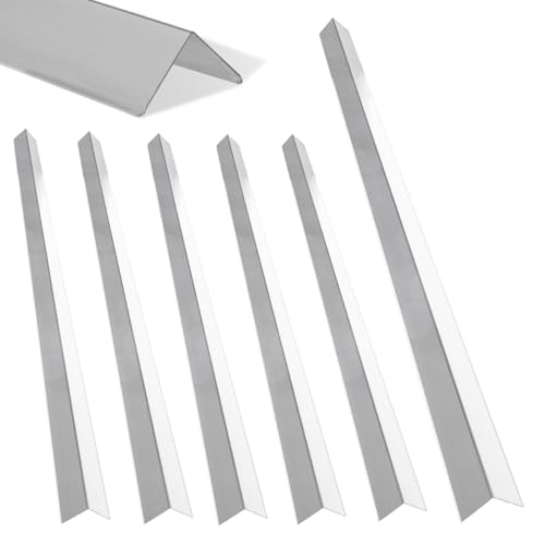 Image of 6-Piece Set, Extra Thick (1mm) Stainless Steel 90 Wall Corner Guards, 2x2x48 Inches, for Wall Corner Protection & Decoration. (6, Bright Silver)