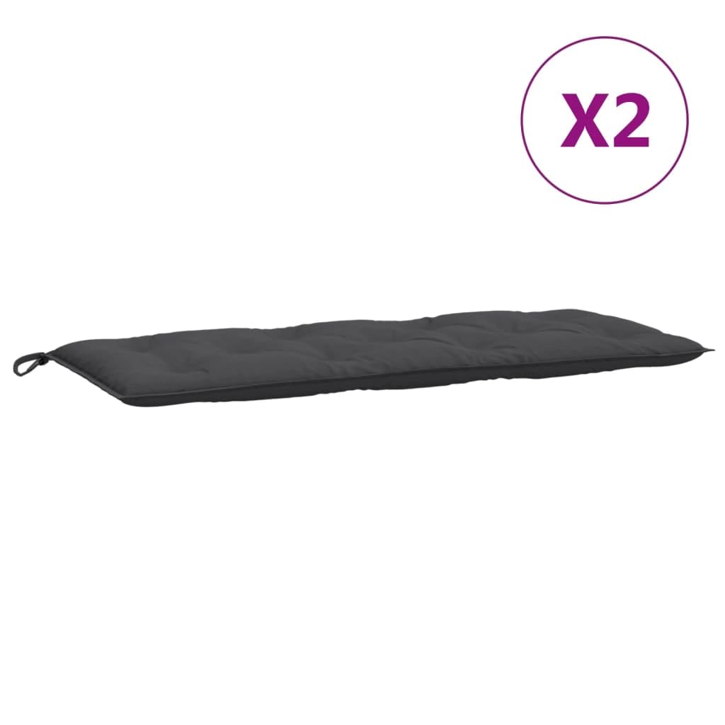 Set di 2 cuscini per panca da giardino, 120 x 50 x 7 cm, colore antracite, per terrazza, balcone, mobili da giardino, con fissaggio, design antiscivolo