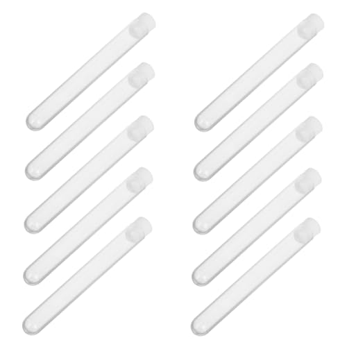 Mikinona Portable Eyelash Brush Container 15pcs Round Bottom Test Tube Cases for Mascara Wands Eyebrow Spoolies Lash Tools