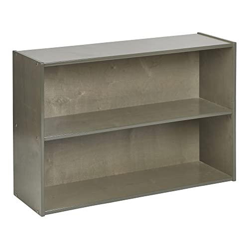 ECR4Kids Streamline 2-Shelf Storage Cabinet, 24in High, Grey Wash