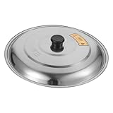 Vaguelly Topfdeckel Aus Edelstahl Wokpfanne Mit Deckel Rostfreier Wok Mikrowellenplatte Deckel Ersatz Pfannendeckel Kochen Kochgeschirr Großer Topfdeckel Runden Ich Rostfreier Stahl Silber