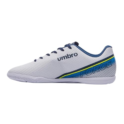 Chuteira Futsal, Force, Umbro, Masculina, Branco/Marinho/Cloisonne, 39