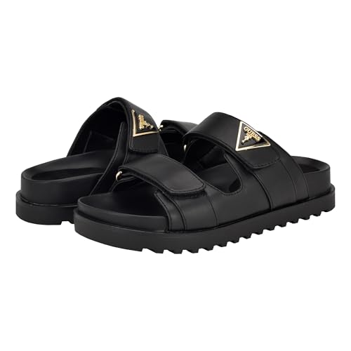 Guess Women's FABULA Flat Sandal Black 001 7, 37.5 EU