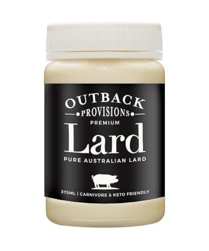 Outback Provisions 100% Pure Australian Pork Lard – Premium Rendered Fat for Cooking, Baking & Frying – Keto, Paleo & Carnivore Friendly – No Additives – 375ml Jar